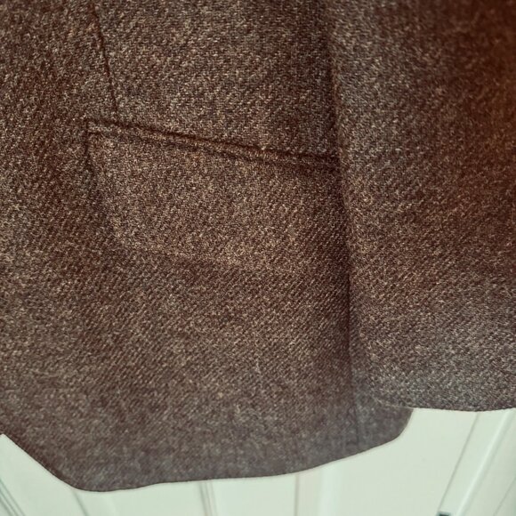 Cordings Piccadilly Brown Rish Herringbone Wool Tweed Blazer 46R  Satin Lining - Picture 6 of 10